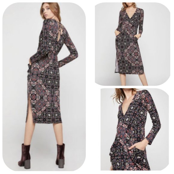 BCBGeneration Faux-Wrap Midi Dress - Picture 1 of 5